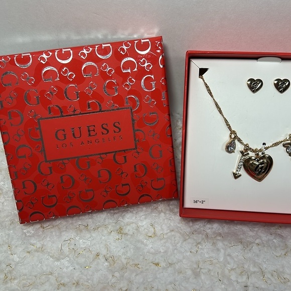 Guess Los Angeles Necklace set heart 16”+2” - Picture 6 of 7